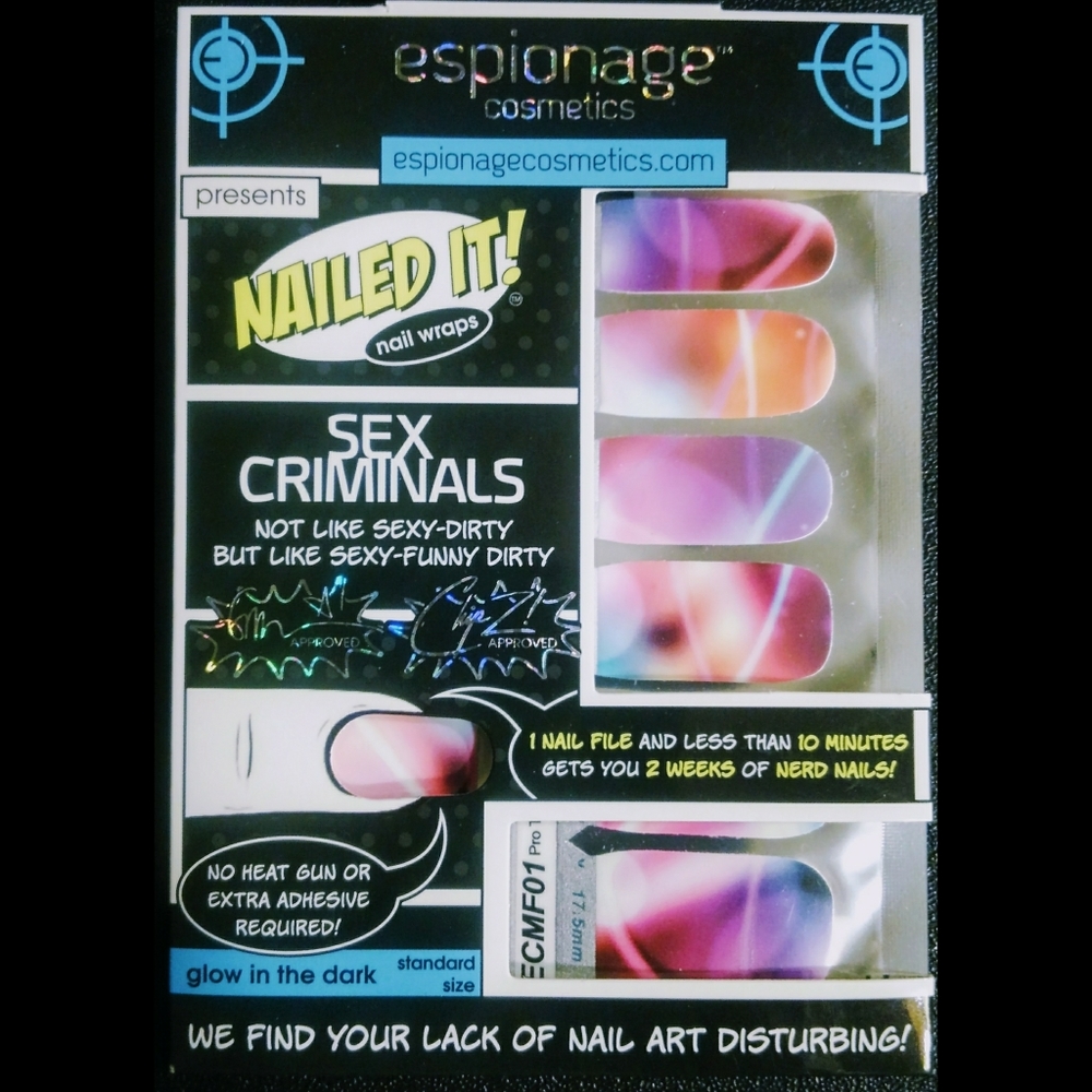 Sex Criminals Nailed It! nail wraps NWOT